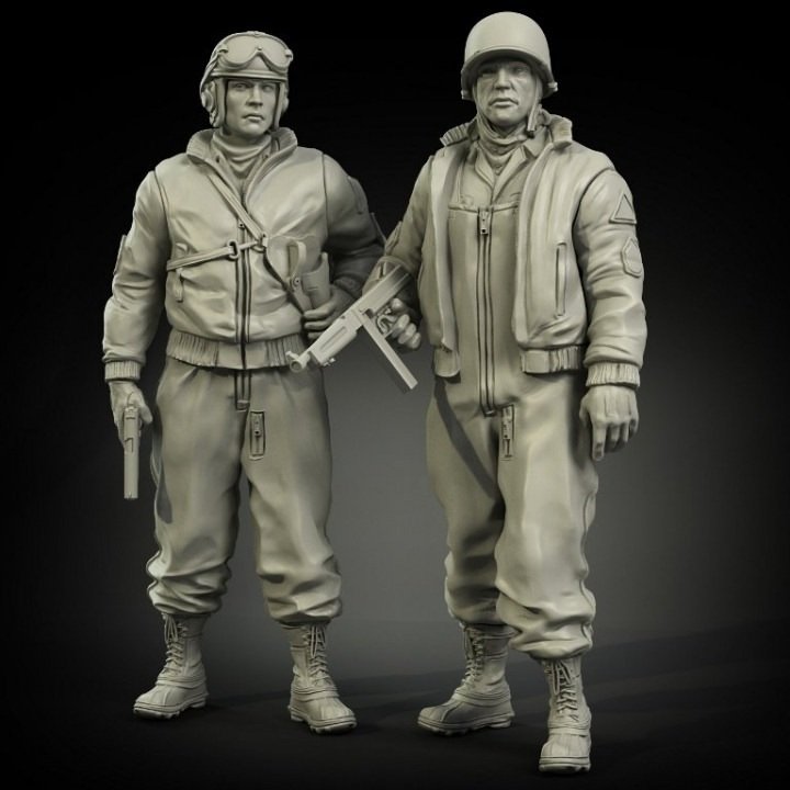 Panzer Art FI35-006 Ensemble de figurines de tankiste de l'armée américaine en tenue d'hiver, échelle 1/35