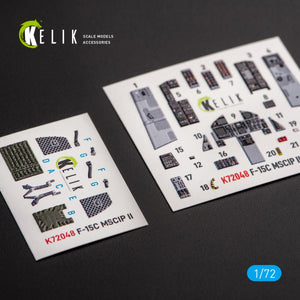 KELIK K72048 F-15C MSIP II EAGLE INTERIEUR 3D AUTOCOLLANTS POUR GWH 1/72