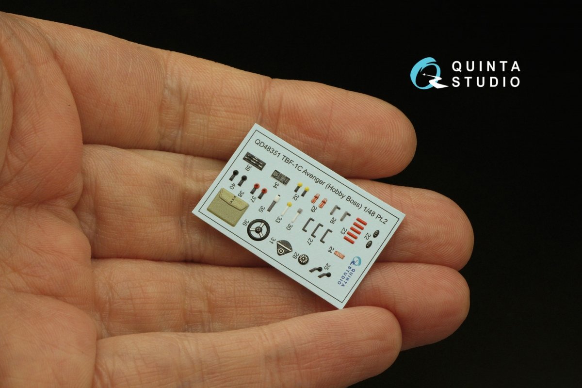 Quinta Studio QD48351 TBF-1C 3D-Printed &amp;amp; coloured Interior on decal paper (Hobby Boss) 1/48 – immagine 5