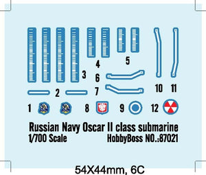 Hobby Boss 87021 Kursk SSGN Russian Navy Oscar II Class Submarine 1/700 – zdjęcie 3