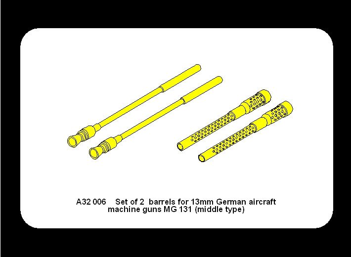 Aber A32006 Set of 2 barrels for German 13mm aircraft machine guns MG 131 (middle type) 1/32 – Bild 6