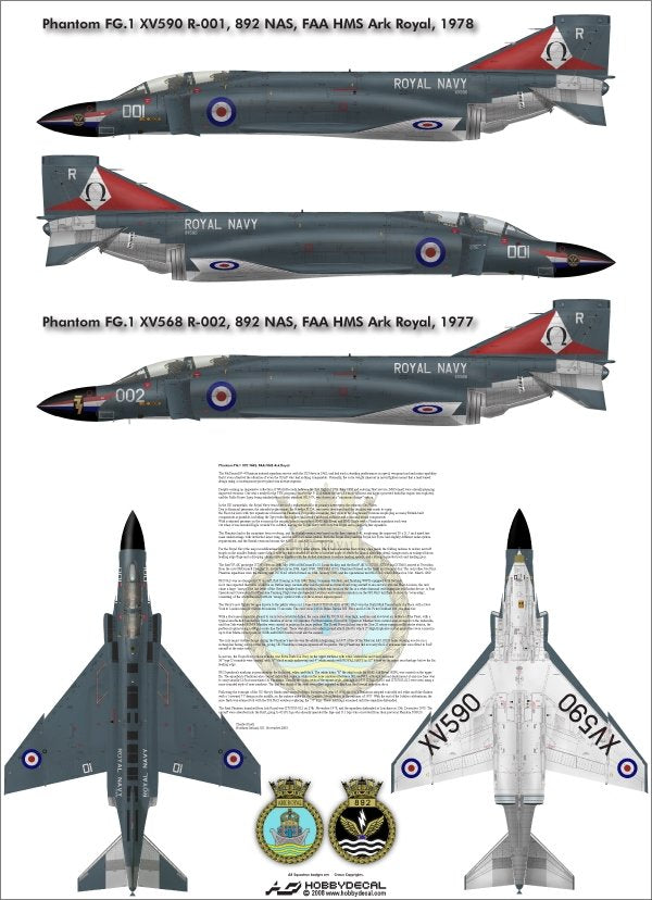 HobbyDecal AL48007V1 Pahntom FG.1 892 Nas, HMS FAA Ark Royal 1/48
