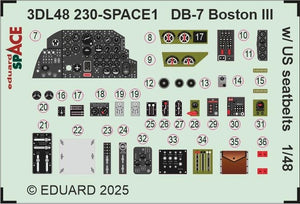 Eduard 3DL48230 DB-7 Boston III w/ US seatbelts SPACE HK Models 1/48 – zdjęcie 3