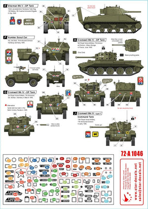 Star Decals 72-A1046 Artillerie royale n° 2. Spécial 75e anniversaire du Débarquement. Chars d&amp;#39;opérations - Sherman, Cromwell et Humber SC 1/72 – image 2