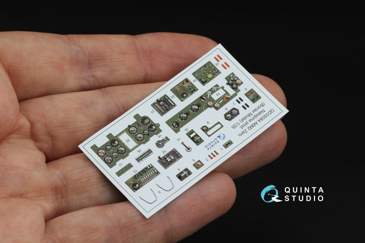 Quinta Studio QD35084 A6M2 Zero (Nakajima Prod.) 3D-Printed &amp;amp; coloured Interior on decal paper (Border Model) 1/35 – Bild 4
