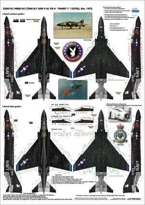 HobbyDecal AL48001V1 F-4J VX-4 Vandy1 Black Bunny October 1972 1/48 – immagine 2