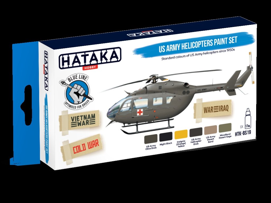 Hataka HTK-BS19 US Army Helicopters Paint Set (6x17ml) – immagine 3