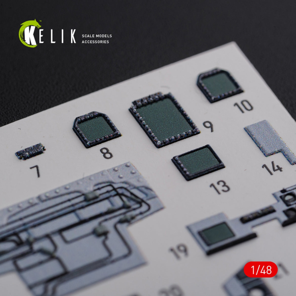 KELIK K48078 F/A-18F Super Hornet interior 3D decals for MENG kit 1/48 – imagen 4