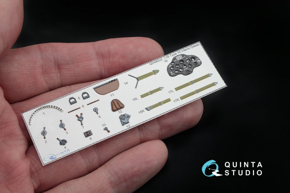 Quinta Studio QD48021 I-16 type 5 3D-Printed &amp;amp; coloured Interior on decal paper 1/48 – imagen 5