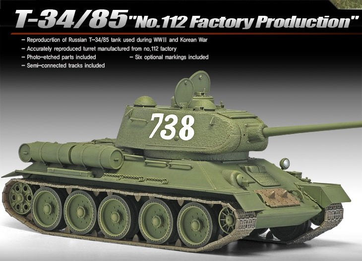 Academy 13290 T-34/85 No.112 Factory Production 1/35 – immagine 5