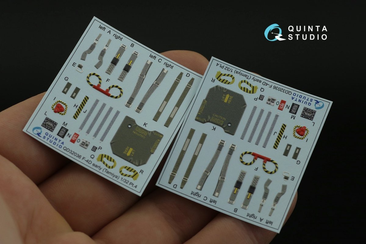Quinta Studio QD32036 F-4D 3D-Printed &amp;amp; coloured Interior on decal paper (Tamiya) 1/32 – immagine 8
