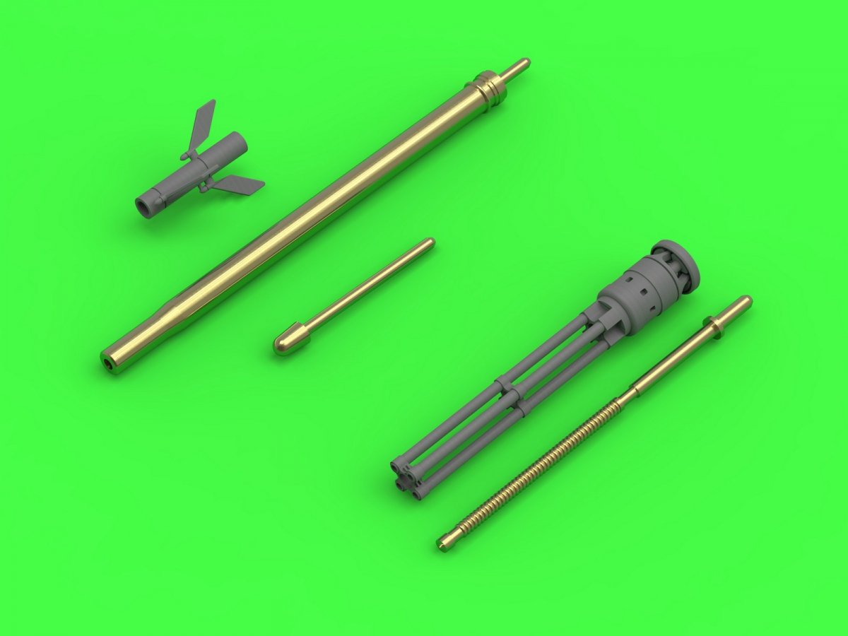 Master AM-48-126 Mi-24 (Hind D/E) - JakB-12.7 machine gun barrel and DUAS probe (metal and resin parts) 1/48 – zdjęcie 2