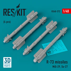 Missiles RESKIT RS48-0372 R-73 (4 pièces) (Impression 3D) 1/48