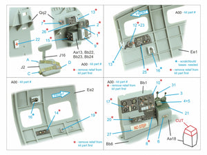 Quinta Studio QD32236 Boeing B-17E/F Navigator, bombardier, waist and tail gunners compartments. 3D-Printed coloured Interior (HK models) 1/32 – immagine 11