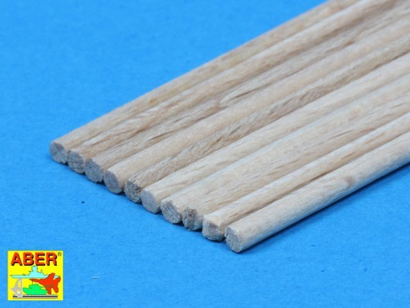 Aber WR2 Wood round rods 2,00 mm lenght 250 mm x 10 pcs. – immagine 4
