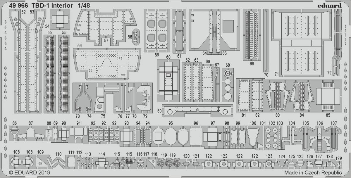 Eduard 49966 TBD-1 interior 1/48 GREAT WALL HOBBY – imagen 2