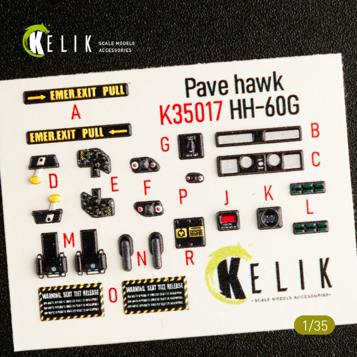 KELIK K35017 HH-60G PAVE HAWK INTERIOR 3D DECALS FOR KITTY HAWK KIT 1/35 – zdjęcie 2