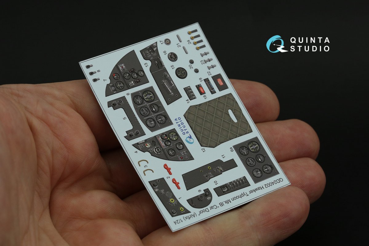 Quinta Studio QD24002 Hawker Typhoon (Car Door) 3D-Printed &amp;amp; coloured Interior on decal paper (Airfix) 1/24 – Bild 9