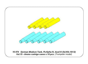 Aber 16074 German Medium Tank Pz.Kpfw. IV, Ausf.H (Sd.Kfz. 161/2) Vol.15 - Ammo cartrige cases x 10 pcs. 1/16 – zdjęcie 4