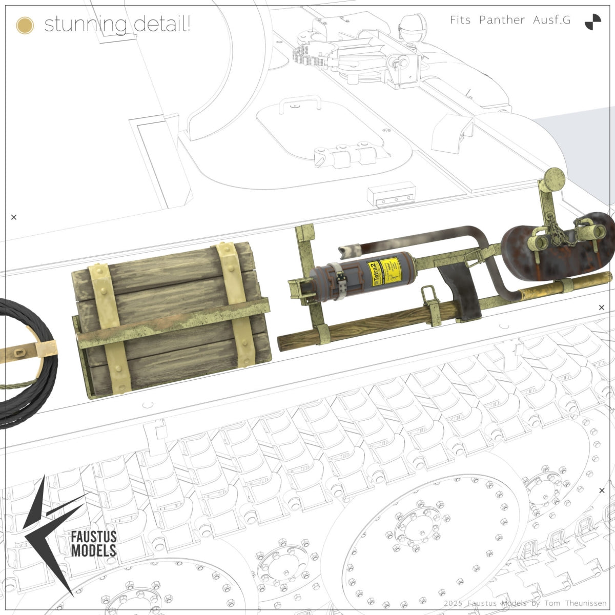 Faustus Models FM35020 Panther Tool Racks (Factory new) 1/35