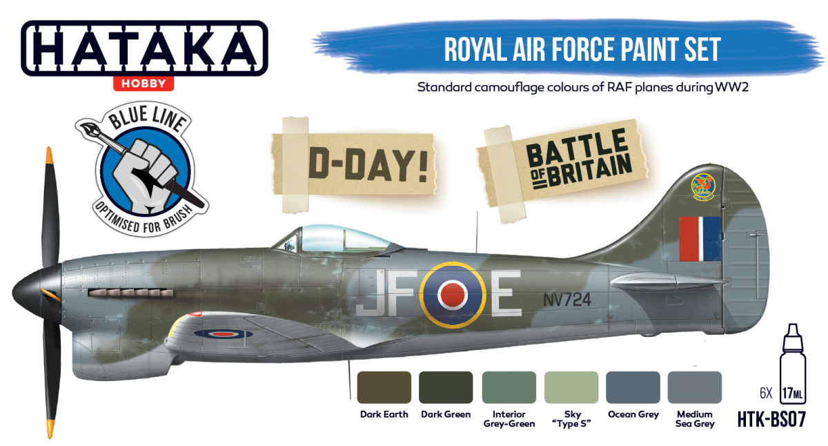 Hataka HTK-BS07 BLUE LINE – Royal Air Force paint set 6x17ml – Bild 2