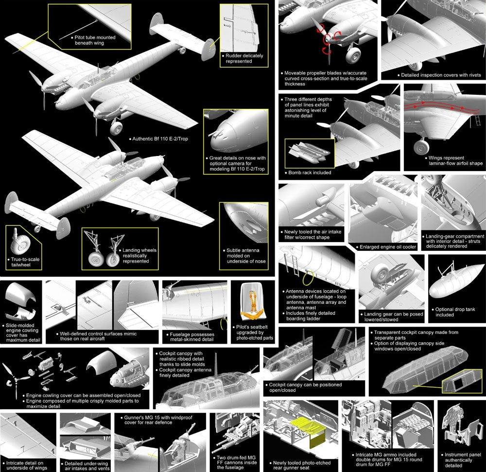 Cyber Hobby 3209 Bf 110 E-2 Trop 1/32 – imagen 3