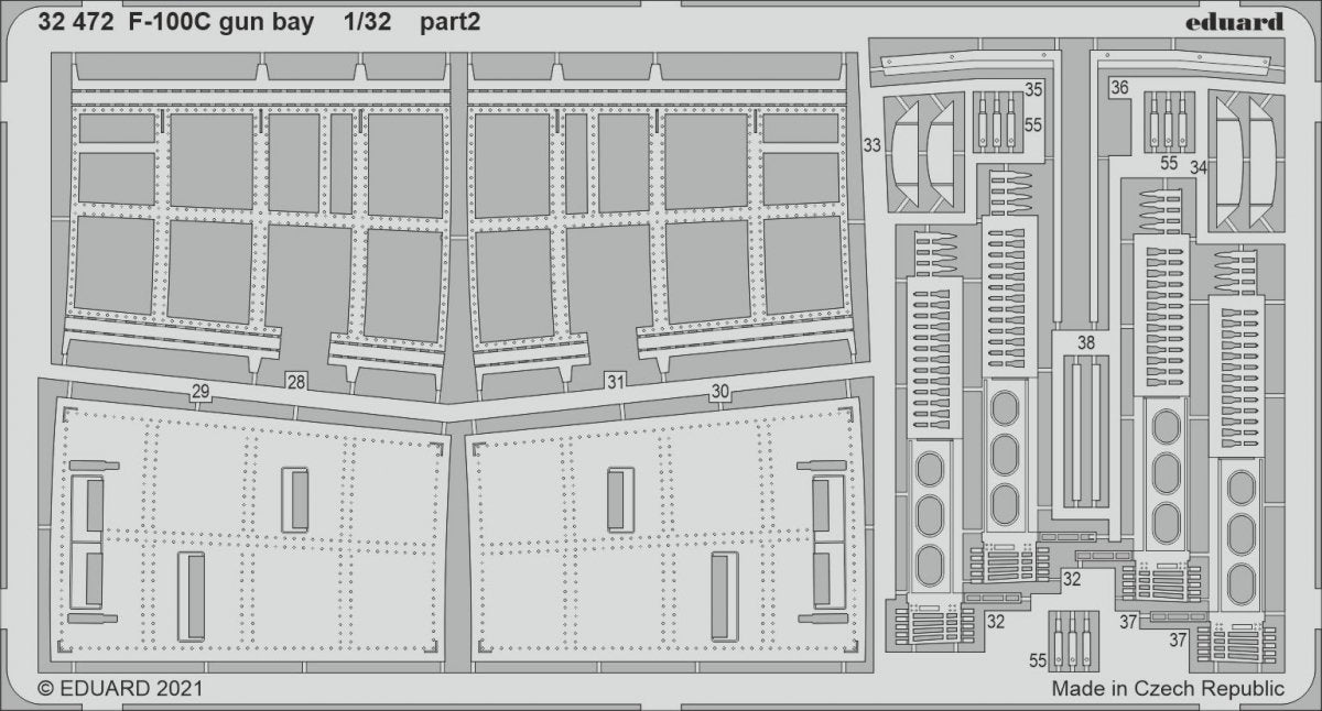 Eduard 32472 F-100C gun bay TRUMPETER 1/32 – immagine 2
