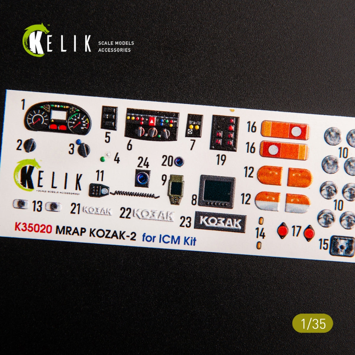 KELIK K35020 KOZAK-2 UKRAINIAN MRAP 3D DECALS FOR ICM KIT 1/35 – image 2