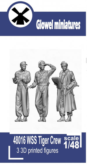 Glowel Miniatures 48016 WSS Tiger crew (3 Figures, 3D Printed) 1/48