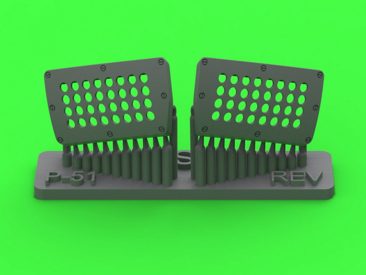 Master AM-32-139 P-51 Mustang - pokrywa wlotu powietrza do gaźnika - typ standardowy z otworami (do modelu Revell) 1/32
