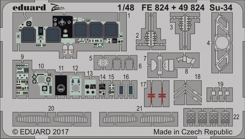 Eduard 49824 Su-34 interior HOBBY BOSS 1/48