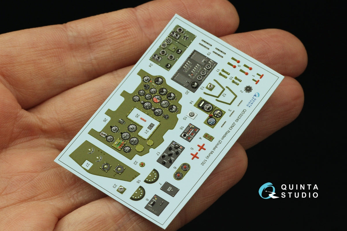 Quinta Studio QD32240 Mitsubishi J2M3 Raiden 3D-Printed &amp;amp; coloured Interior on decal paper (Zoukei Mura) 1/32 – zdjęcie 5