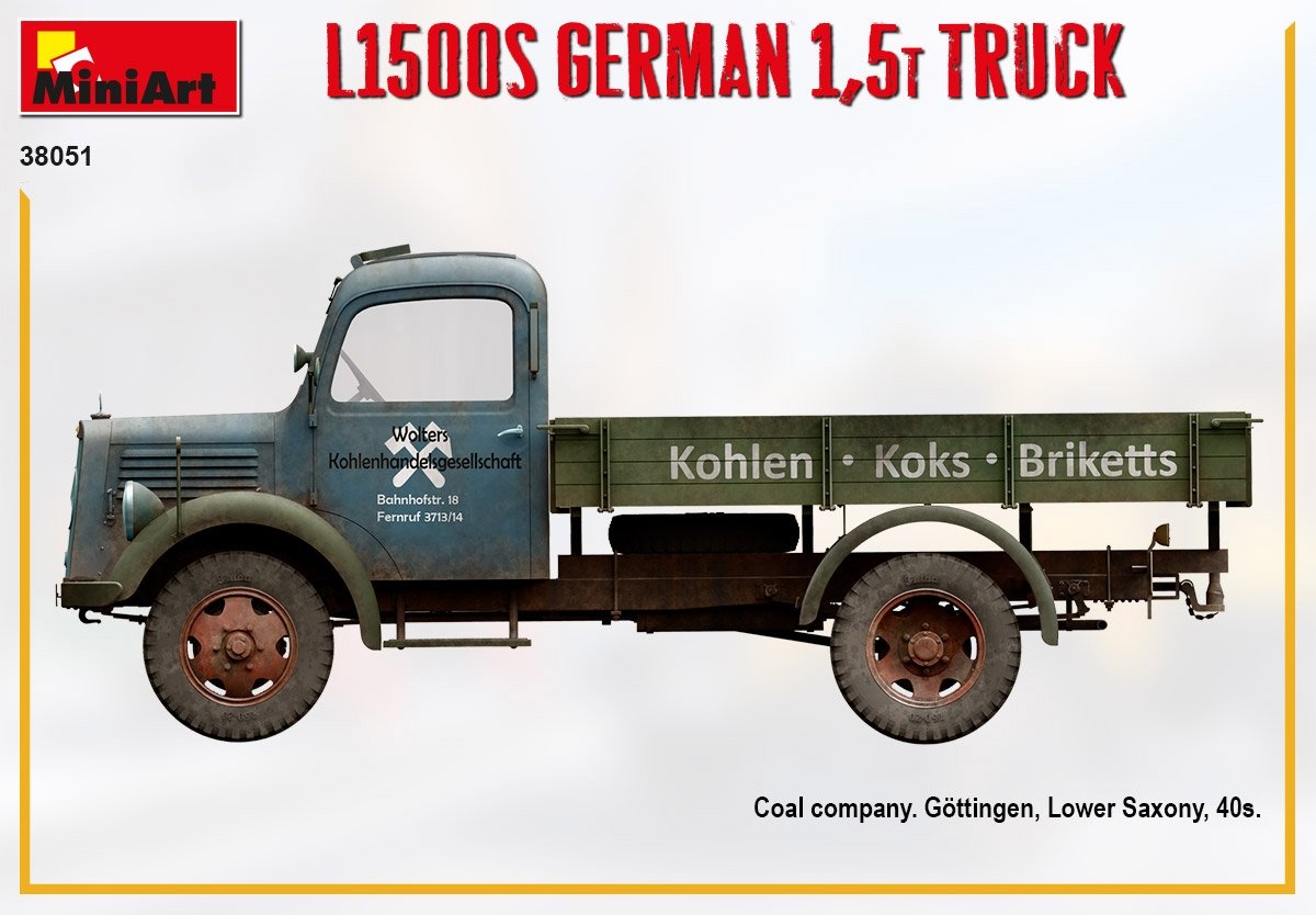 MiniArt 38051 L1500S GERMAN 1,5T TRUCK 1/35 – immagine 3