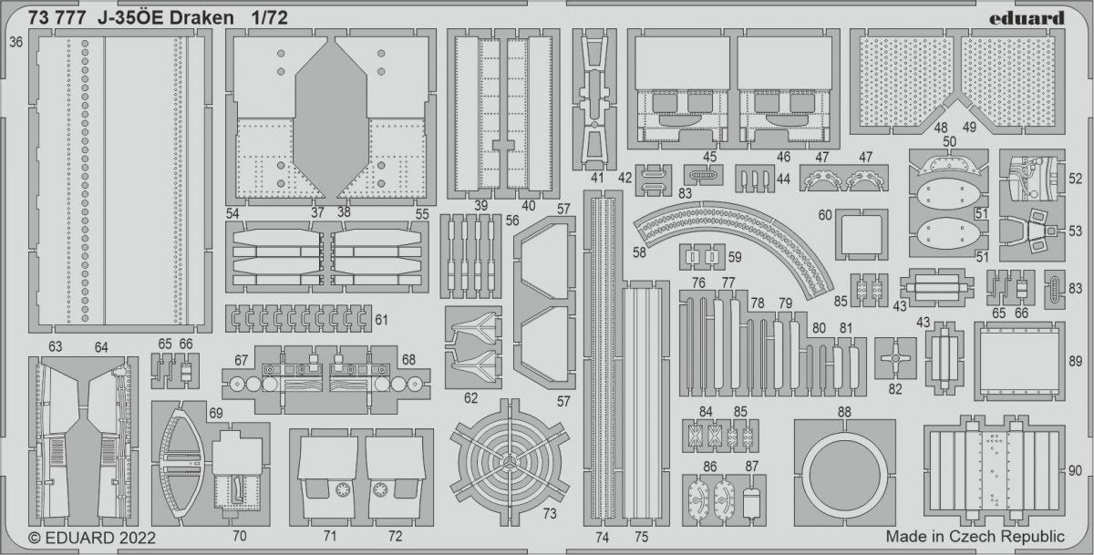 Eduard 73777 J-35ÖE Draken HOBBY 2000, HASEGAWA 1/72 – immagine 2