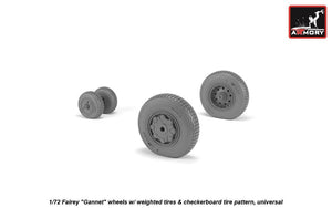 Armory Models AW72413 Fairey Gannet late type wheels w/ weighted tires of checkerboard tire pattern 1/72 – zdjęcie 3