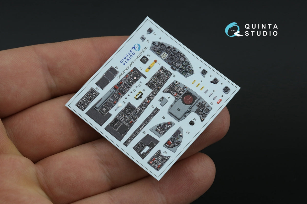 Quinta Studio QDS-32181 F-104S-ASA 3D-Printed coloured Interior on decal paper (Italeri) (small version) 1/32 – immagine 6