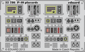 Plaques Eduard 32786 P-40 1/32