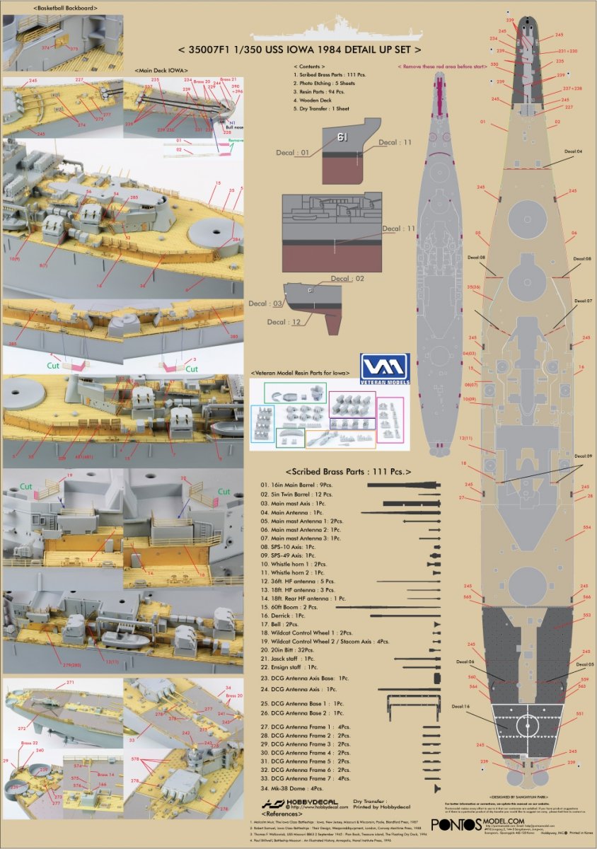 Pontos 35007F1 USS BB-61 Iowa 1984 Kit de détails (1/350) – image 2