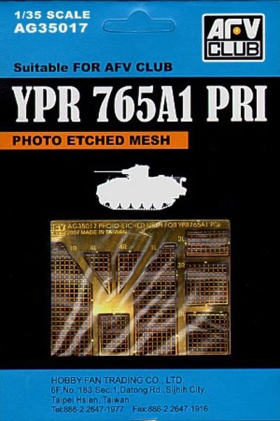 AFV Club AG35017 Photo-etch Mesh For YPR765A1 PRI 1/35