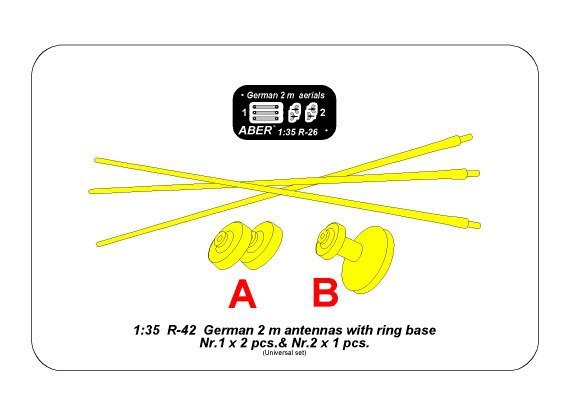 Aber R-42 German 2m aerials with ring base (set of 3 pcs,) – zdjęcie 3