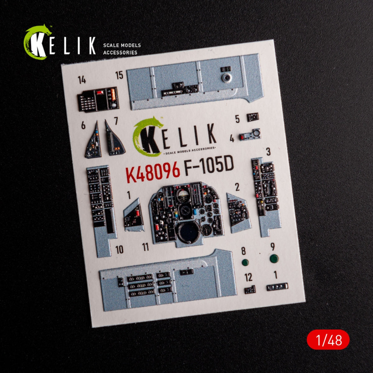 KELIK K48096 F-105D Thunderchief - interior 3D decals for HobbyBoss kit 1/48 – immagine 2