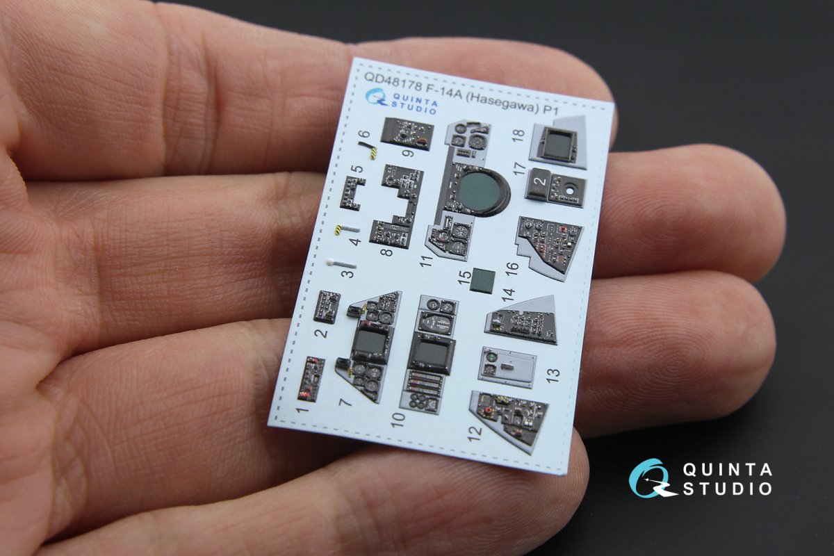 Quinta Studio QD48178 F-14A 3D-Printed &amp;amp; coloured Interior on decal paper (for Hasegawa kit) 1/48 – imagen 11