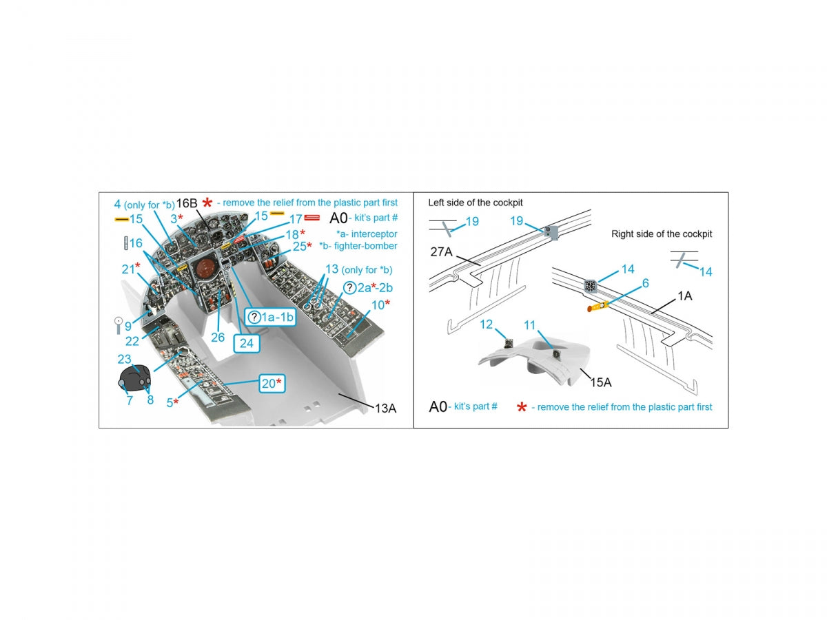 Quinta Studio QDS-32180 F-104S 3D-Printed coloured Interior on decal paper (Italeri) (small version) 1/32 – immagine 12