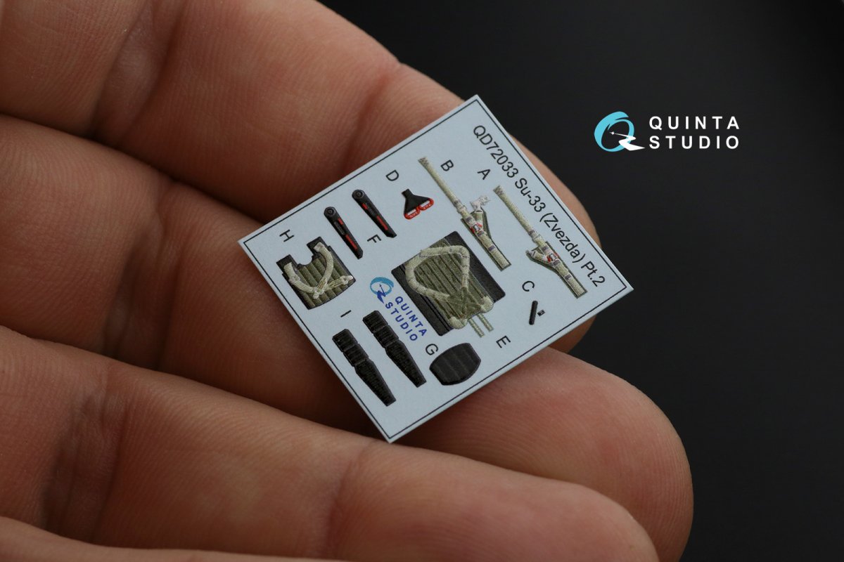 Quinta Studio QD72033 Su-33 3D-Printed &amp;amp; coloured Interior on decal paper (Zvezda) 1/72 – immagine 9