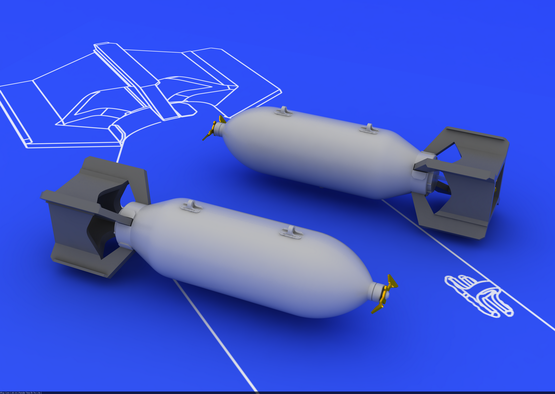Eduard 648086 US 250lb bombs (2 pcs) 1/48