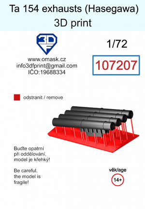 Omask 107207 Ta 154 exhausts (Hasegawa) 3D print 1/72 – Bild 2