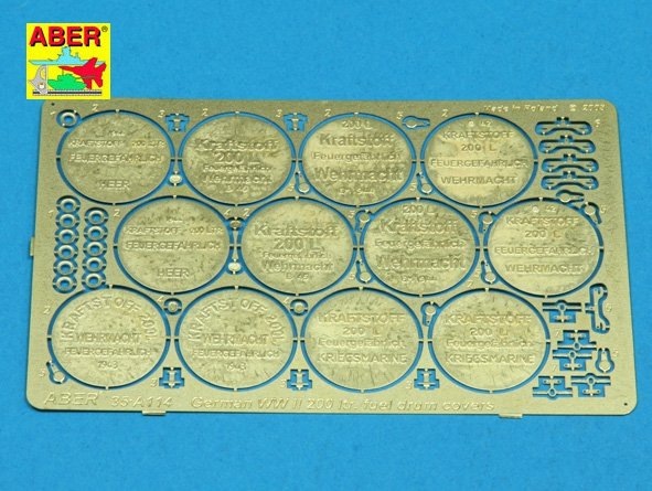 Couvercles de fûts de carburant allemands de 200 litres de la Seconde Guerre mondiale Aber 35A114 (1/35)