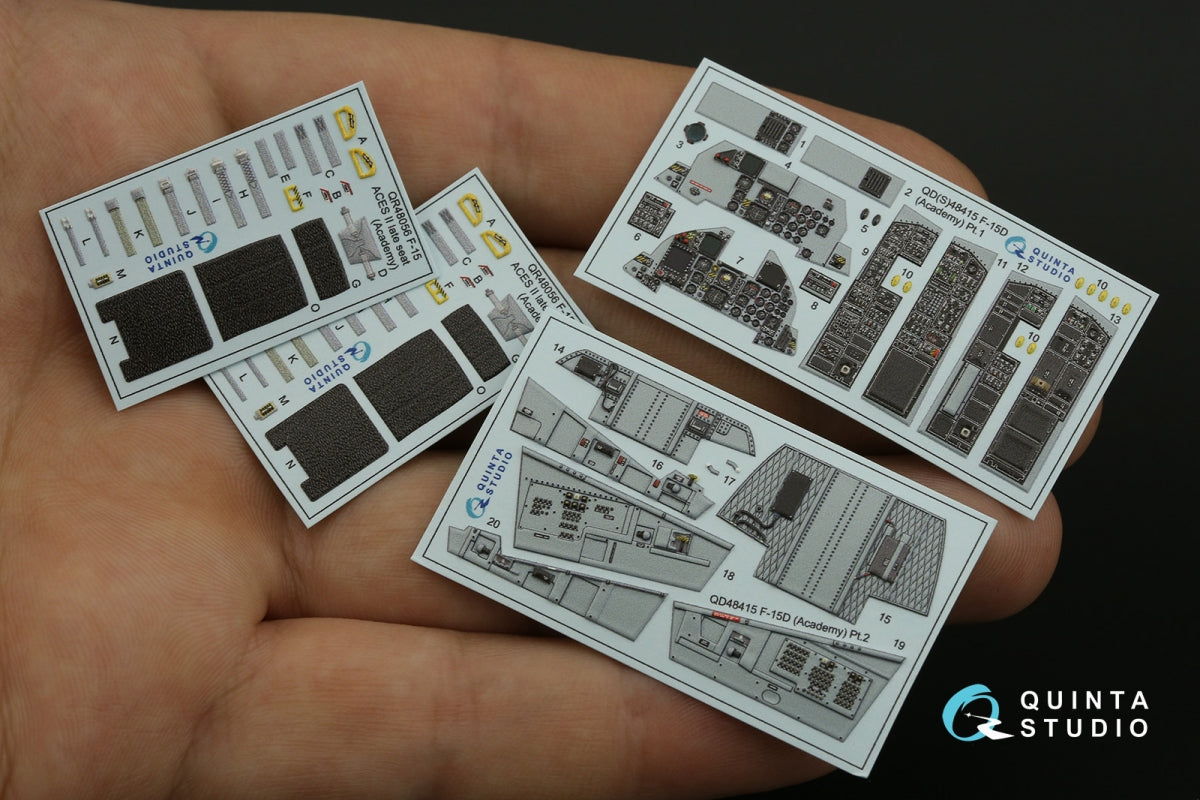 Quinta Studio QD48415 F-15D 3D-Printed coloured Interior on decal paper (Academy) 1/48 – imagen 4