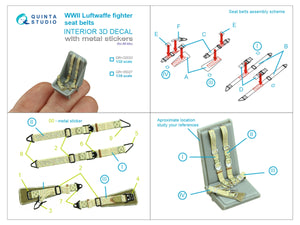 Quinta Studio QR+32033 WWII Luftwaffe fighter seatbelts (with metal buckles) (All kits) 1/32 – zdjęcie 2