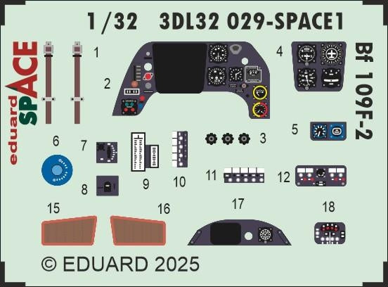 Eduard 3DL32029 Bf 109F-2 SPACE Hobby 2000 / Hasegawa 1/32 – zdjęcie 3